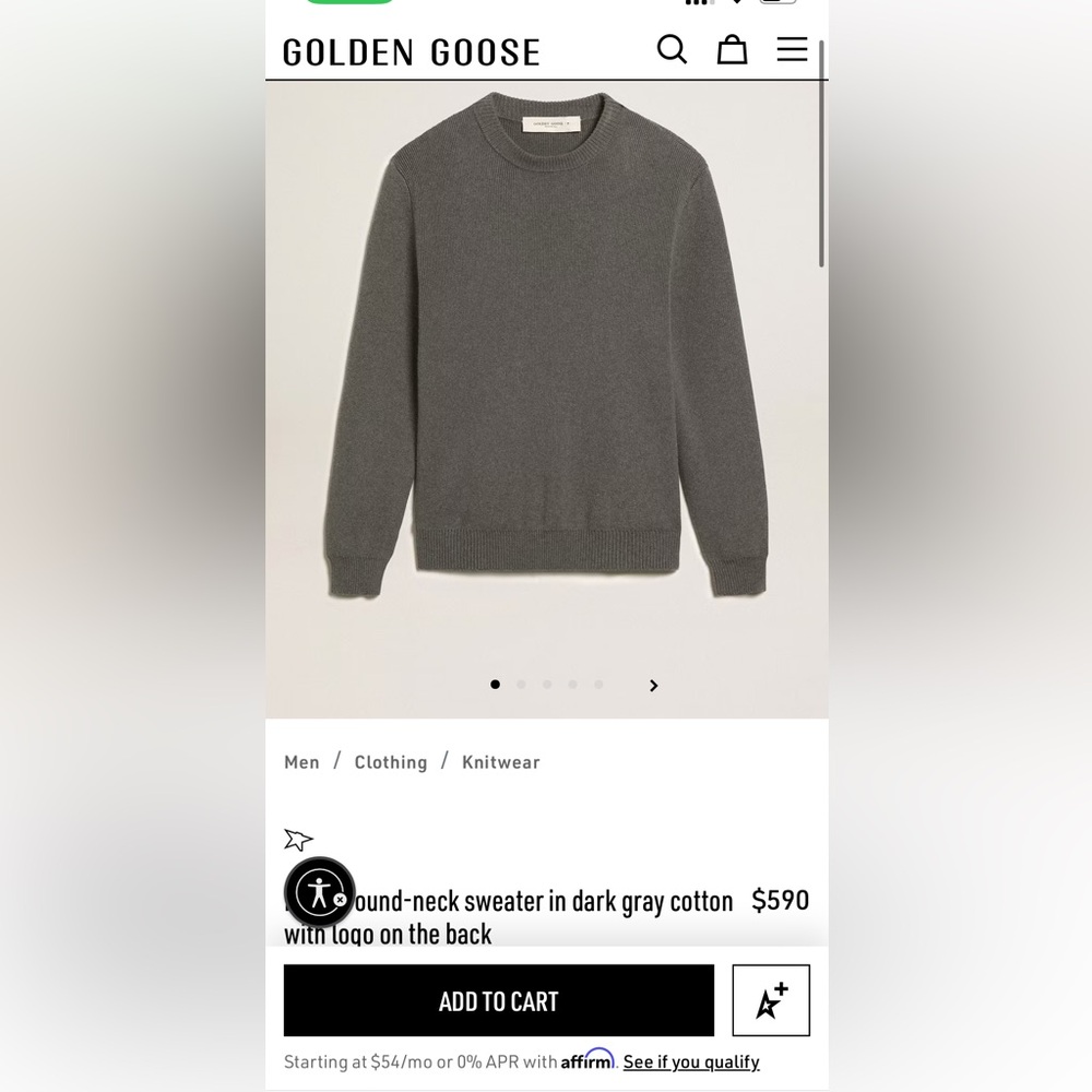 Golden Goose Gray Crewneck Sweater - Picture 5 of 6